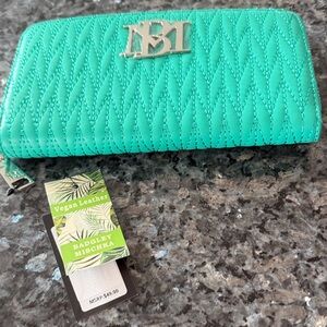 Badgley Mischka Aqua Quilted Wallet
